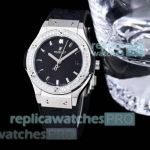 Best Replica Hublot Classic Fusion Citizen 33 Watches Black Dial Square Diamond Bezel
